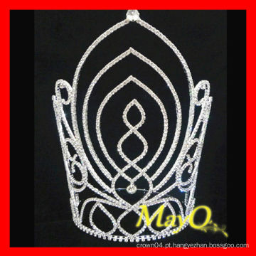 Moda grande alto diamante pageant tiara coroa